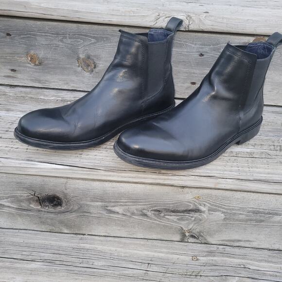 Cole Haan Black Leather Boots - Picture 1 of 10